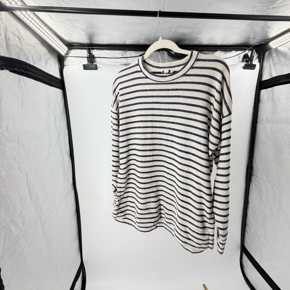 Aerie Striped Nautical Long Sleeve‎ Top Navy White Oversized XS Maritime
